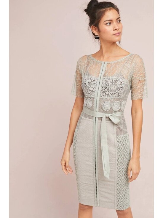 Byron Lars Dresses & Skirts - NWT Anthropologie Beguile by Byron Lars Carissima Sheath in Gray Dress 10P